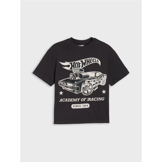 Sinsay - Bawełniana koszulka z nadrukiem Hot Wheels - szary - id: 662DN-90X - marki Sinsay - 185434154 Sinsay - Bawełniana koszulka z nadrukiem Hot Wheels - szary ze sklepu Sinsay w kategorii T-shirty chłopięce - zdjęcie 185434154