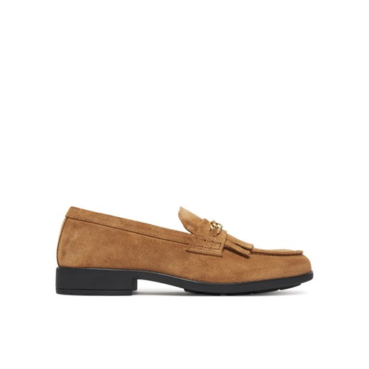 Loafersy Tommy Hilfiger Chain Fringe FW0FW08972 Brązowy ze sklepu eobuwie.pl w kategorii Lordsy damskie - zdjęcie 185434350