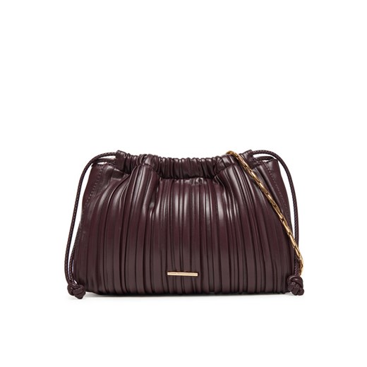 Torebka Calvin Klein Plisse Drawstring Bag LV04F3076G Bordowy ze sklepu eobuwie.pl w kategorii Kopertówki - zdjęcie 185434434