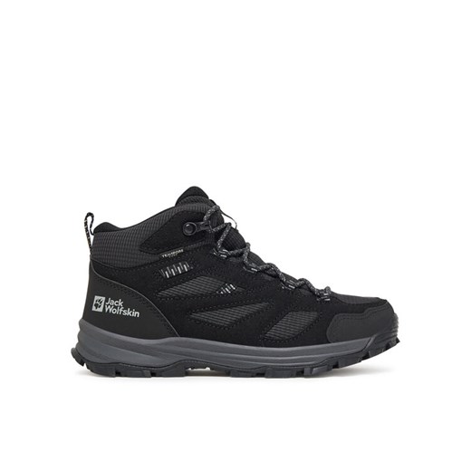 Trekkingi Jack Wolfskin Vojo Tour Texapore Mid A64104 Czarny ze sklepu eobuwie.pl w kategorii Buty trekkingowe dziecięce - zdjęcie 185434483