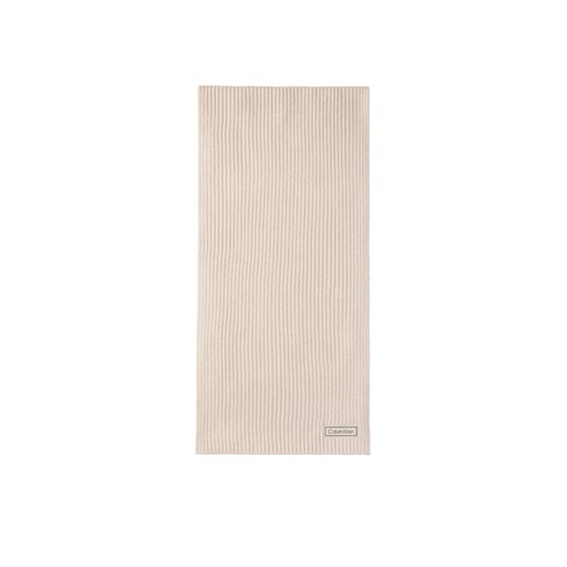 Calvin Klein Szal Patch Chunky Rib Cotton Scarf LV04D8055G Beżowy ze sklepu MODIVO w kategorii Szaliki męskie - zdjęcie 185435622