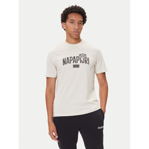 Napapijri T-Shirt S-Funes Ss NP0A88UA Beżowy Regular Fit ze sklepu MODIVO w kategorii T-shirty męskie - zdjęcie 185435623