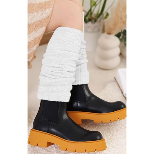 Białe getry damskie 0664, Kolor biały, Rozmiar uniwersalny, Cerber ze sklepu Primodo w kategorii Zakolanówki - zdjęcie 185436841