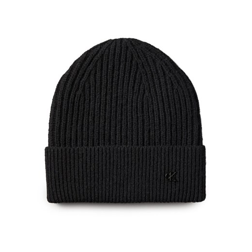 Czapka Calvin Klein Ck Metal Wool Beanie LV04D8032G Czarny ze sklepu eobuwie.pl w kategorii Czapki zimowe damskie - zdjęcie 185440814