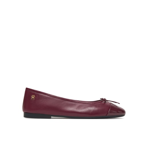 Baleriny Tommy Hilfiger Patent Toe-Cap FW0FW08830 Bordowy ze sklepu eobuwie.pl w kategorii Balerinki - zdjęcie 185440844