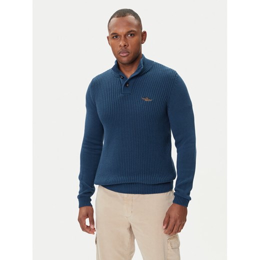Aeronautica Militare Sweter 252MA1572UL00409 Niebieski Slim Fit ze sklepu MODIVO w kategorii Swetry męskie - zdjęcie 185441880