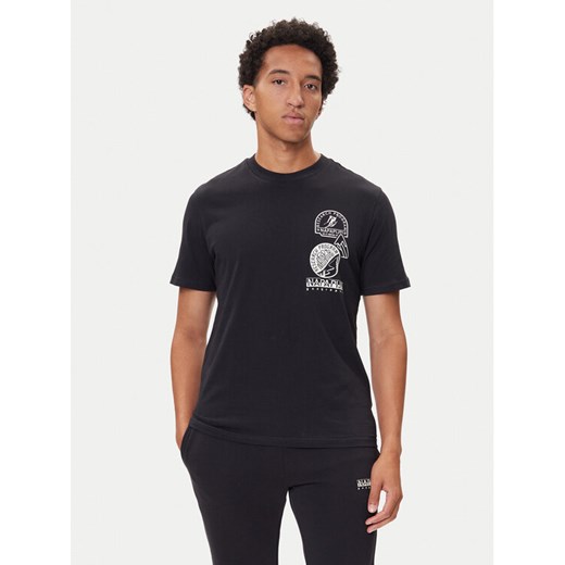 Napapijri T-Shirt S-Funes Ss NP0A88UA Czarny Regular Fit ze sklepu MODIVO w kategorii T-shirty męskie - zdjęcie 185441900