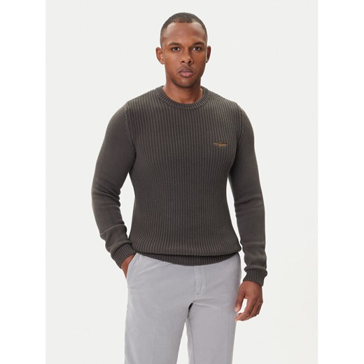Aeronautica Militare Sweter 252MA1571UL00409 Szary Slim Fit ze sklepu MODIVO w kategorii Swetry męskie - zdjęcie 185441973