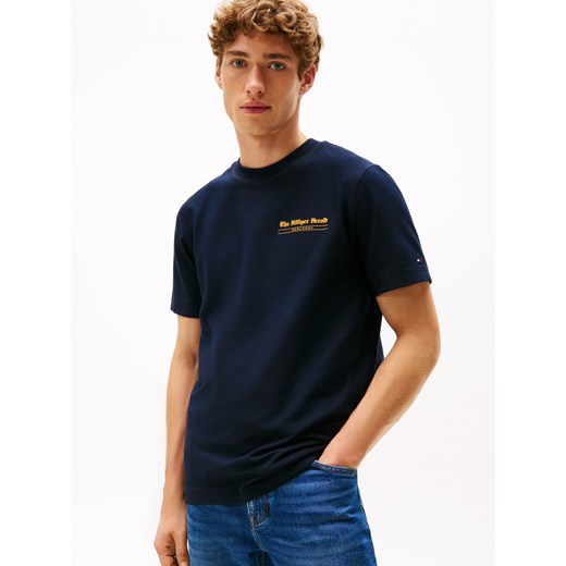 Tommy Hilfiger Koszulka męska Mężczyźni Bawełna granatowy nadruk ze sklepu vangraaf w kategorii T-shirty męskie - zdjęcie 185443290