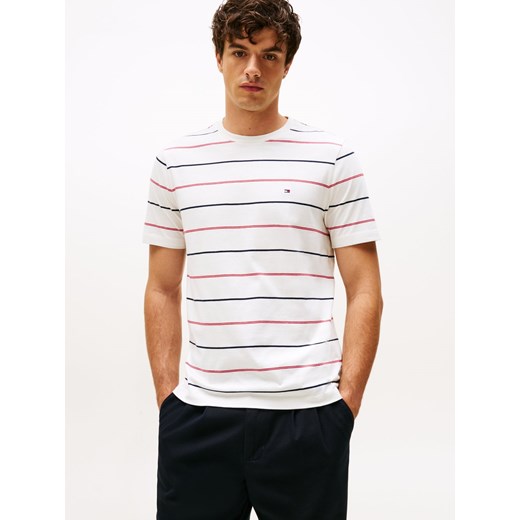 Tommy Hilfiger Koszulka męska Mężczyźni Bawełna écru w paski ze sklepu vangraaf w kategorii T-shirty męskie - zdjęcie 185443291