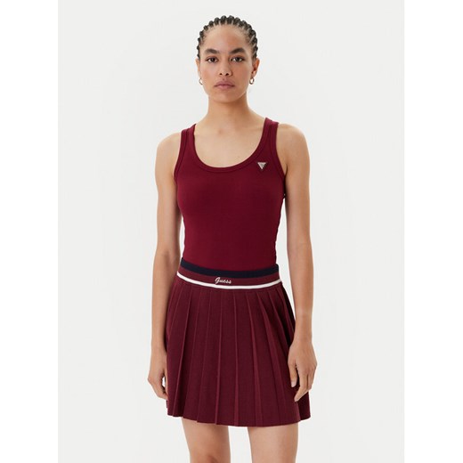 Guess Top V4YP06 K8RT2 Bordowy Regular Fit ze sklepu MODIVO w kategorii Bluzki damskie - zdjęcie 185444050