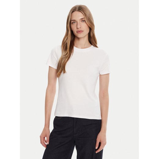 Calvin Klein T-Shirt LV044C216G Biały Regular Fit ze sklepu MODIVO w kategorii Bluzki damskie - zdjęcie 185444093