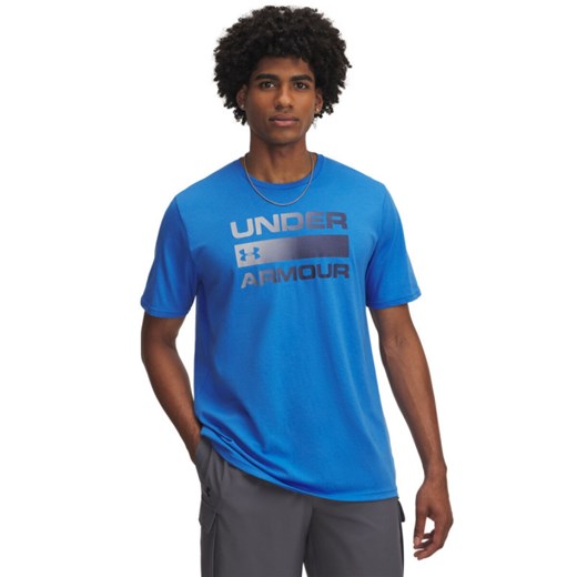 Męski t-shirt z nadrukiem Under Armour UA Team Issue Wordmark SS - niebieski ze sklepu Sportstylestory.com w kategorii T-shirty męskie - zdjęcie 185444503