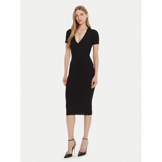 Elisabetta Franchi Sukienka dzianinowa AM-53S-51E2 Czarny Slim Fit ze sklepu MODIVO w kategorii Sukienki - zdjęcie 185446652