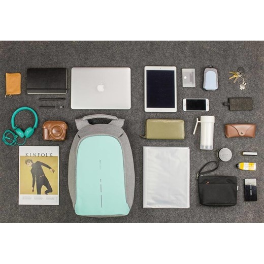 Plecak antykradzieżowy na laptopa oraz tablet Bobby Compact (Szary-Miętowy)  Koruma ID Protection