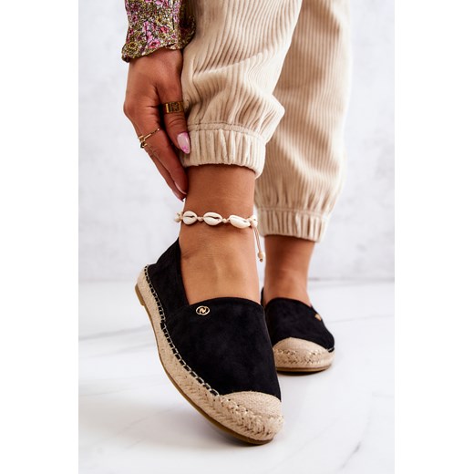 Espadryle Damskie Zamszowe Wsuwane Czarne Joaquin ze sklepu ZAZOO w kategorii Trampki damskie - zdjęcie 185447084