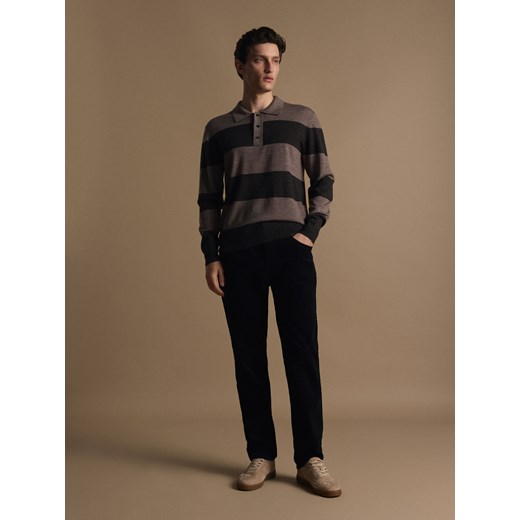 Reserved - Sweter polo z wełny merino - wielobarwny ze sklepu Reserved w kategorii Swetry męskie - zdjęcie 185448870