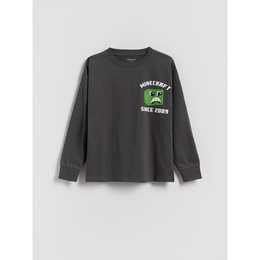 Reserved - Longsleeve Minecraft - ciemnoszary ze sklepu Reserved w kategorii T-shirty chłopięce - zdjęcie 185449120