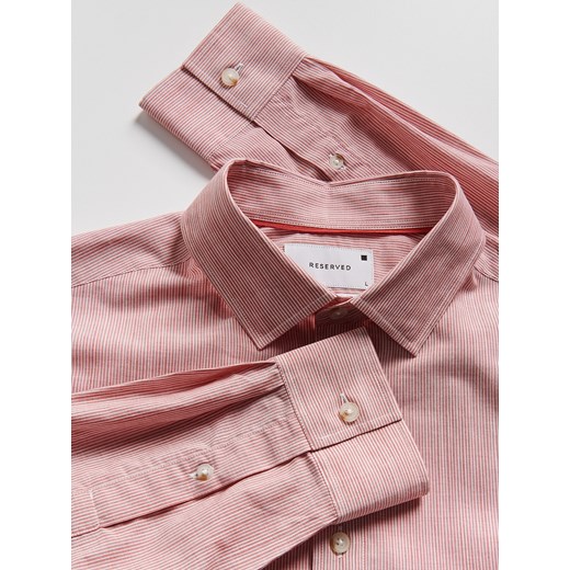 Reserved - Gładka koszula regular fit - czerwony Reserved XL Reserved
