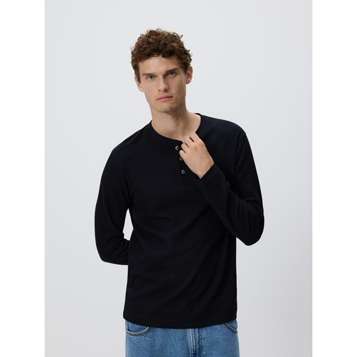 Reserved - Longsleeve regular - czarny ze sklepu Reserved w kategorii T-shirty męskie - zdjęcie 185449442