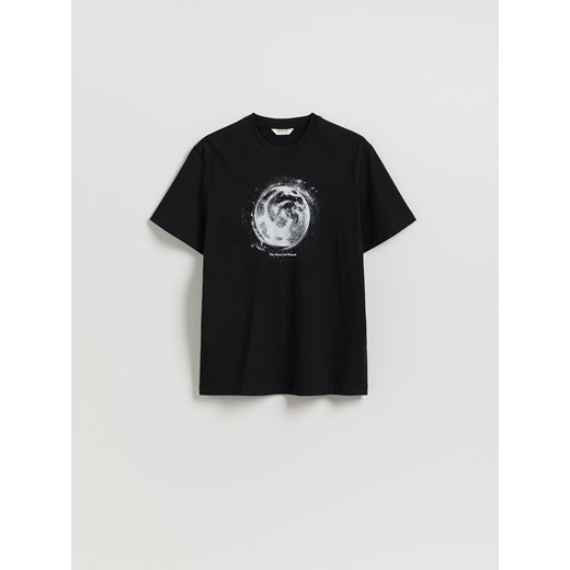Reserved - T-shirt regular z nadrukiem - czarny ze sklepu Reserved w kategorii T-shirty męskie - zdjęcie 185449492