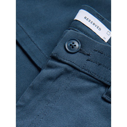 Reserved - Bawełniane spodnie chino slim - granatowy Reserved XL Reserved
