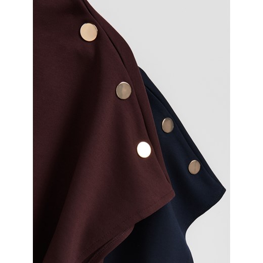 Reserved - Bluzka z ozdobnymi guzikami - ciemnofioletowy Reserved L Reserved