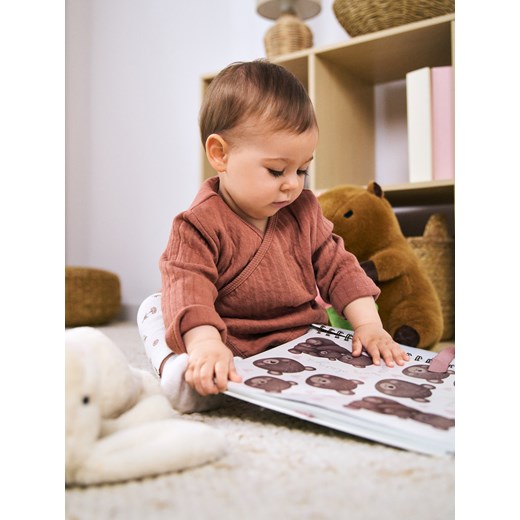 Sinsay - Bluza wiązana - brązowy Sinsay 74 (6-9 m) Sinsay