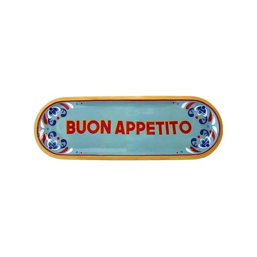 Kersten Talerz &quot;Buon Appetito&quot; w kolorze błękitno-czerwonym do serwowania - 15 x 45 cm ze sklepu Limango Polska w kategorii Naczynia - zdjęcie 185452722