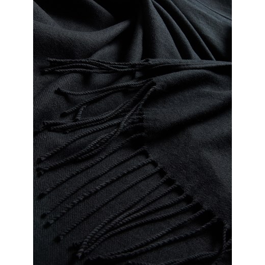 Reserved - Poncho z frędzlami - czarny Reserved ONE SIZE Reserved