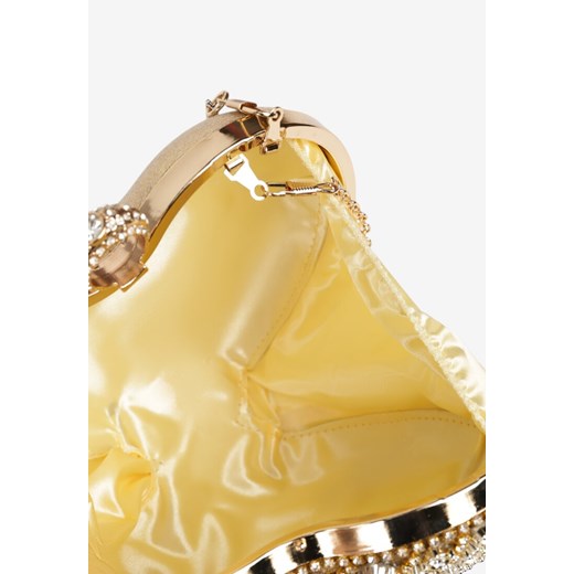 Złota Torebka Kopertówka Serce Ozdobiona Cyrkoniami Daniffe ONE SIZE born2be.pl