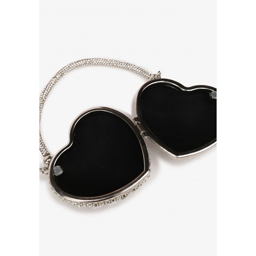 Srebrna Torebka w Kształcie Serca z Cyrkoniami Dellatira ONE SIZE born2be.pl