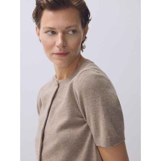 Reserved - Wełniany kardigan - brązowy Reserved S Reserved