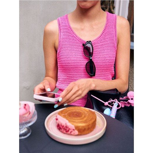 Sinsay - Dzianinowy top - różowy ze sklepu Sinsay w kategorii Bluzki damskie - zdjęcie 185455572