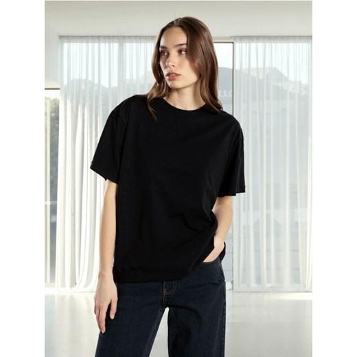 Sinsay - Bawełniana koszulka basic - czarny Sinsay L Sinsay