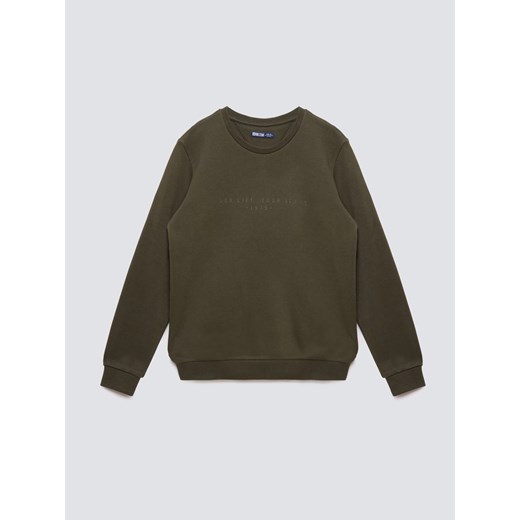 Bluza męska ze splotem pique khaki Wiron 303 ze sklepu Big Star w kategorii Bluzy męskie - zdjęcie 185457153