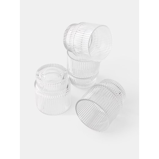 Sinsay - Ryflowane szklanki 4 pack - biały Sinsay One Size Sinsay