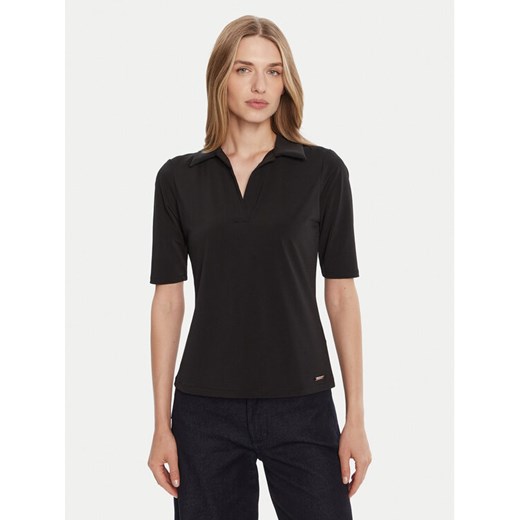 Calvin Klein Polo LV044C221G Czarny Slim Fit ze sklepu MODIVO w kategorii Bluzki damskie - zdjęcie 185459433