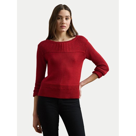 LAUREN RALPH LAUREN Sweter 200909317006 Czerwony Relaxed Fit ze sklepu MODIVO w kategorii Swetry damskie - zdjęcie 185459450