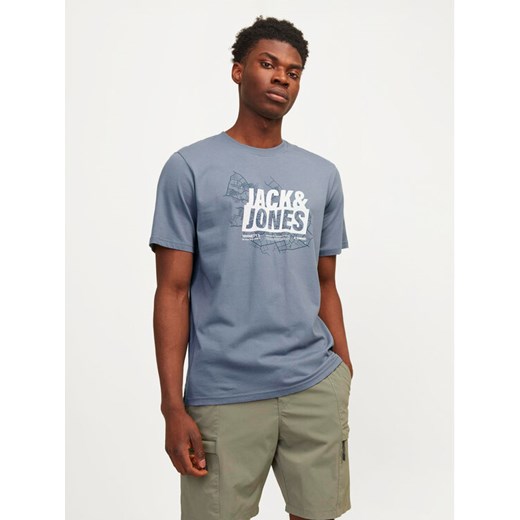 Jack&Jones T-Shirt Map 12257908 Niebieski Regular Fit ze sklepu MODIVO w kategorii T-shirty męskie - zdjęcie 185459491