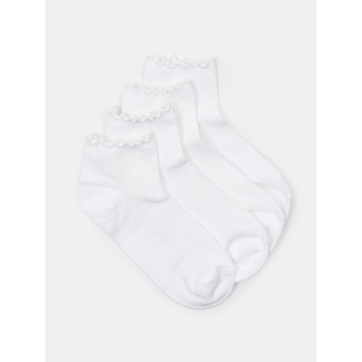 Sinsay - Skarpetki z falbaną 4 pack - biały Sinsay 39/41 Sinsay