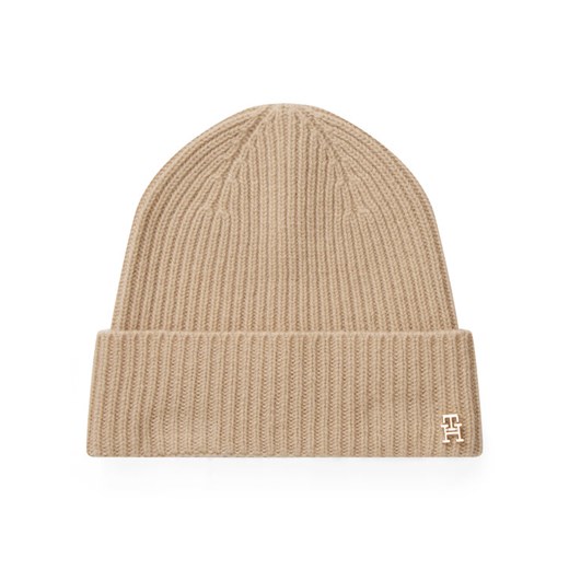 Czapka Tommy Hilfiger Th Cashmere AW0AW17772 Beżowy ze sklepu eobuwie.pl w kategorii Czapki zimowe damskie - zdjęcie 185462421