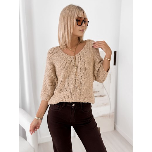 sweter perina ciemnobeżowy one size ze sklepu UBRA w kategorii Swetry damskie - zdjęcie 185465720