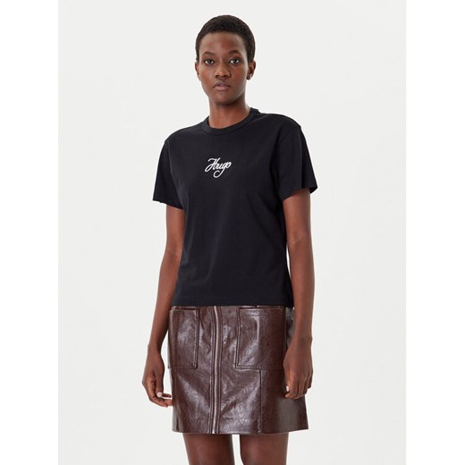 HUGO T-Shirt Destrel_3 50550117 Czarny Regular Fit ze sklepu MODIVO w kategorii Bluzki damskie - zdjęcie 185466322