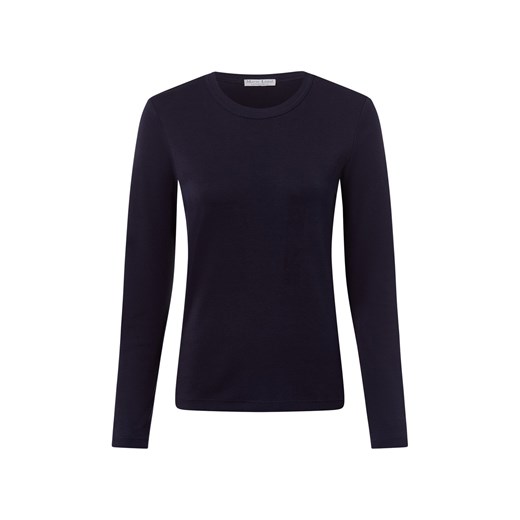 Marie Lund Damska koszulka z długim rękawem Kobiety Bawełna granatowy jednolity ze sklepu vangraaf w kategorii Bluzki damskie - zdjęcie 185466762