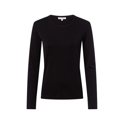 Marie Lund Damska koszulka z długim rękawem Kobiety Bawełna czarny jednolity ze sklepu vangraaf w kategorii Bluzki damskie - zdjęcie 185466763