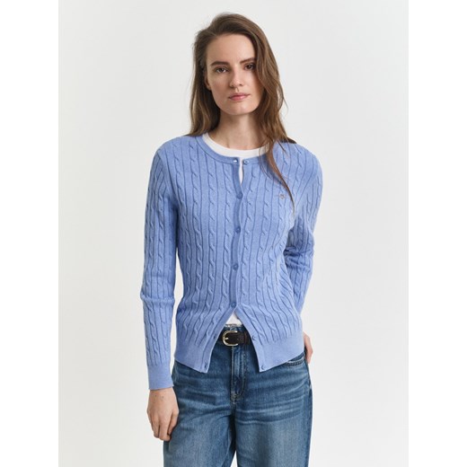 Gant Kardigan damski Kobiety Bawełna jasnoniebieski marmurkowy ze sklepu vangraaf w kategorii Swetry damskie - zdjęcie 185466811