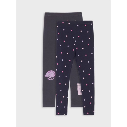 Sinsay - Bawełniane legginsy 2 pack - wielobarwny ze sklepu Sinsay w kategorii Spodnie dziewczęce - zdjęcie 185469103