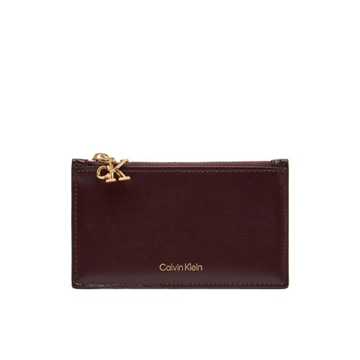 Calvin Klein Etui na karty kredytowe Ck Zip Cardcase 6Cc LV04F1076G Bordowy ze sklepu MODIVO w kategorii Portfele damskie - zdjęcie 185469602