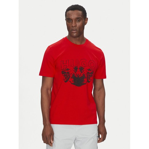 HUGO T-Shirt 50538257 Czerwony Regular Fit ze sklepu MODIVO w kategorii T-shirty męskie - zdjęcie 185469603